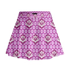 Paulownia Flowers Japanese Style Mini Flare Skirt