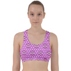 Paulownia Flowers Japanese Style Back Weave Sports Bra