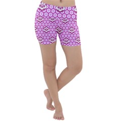 Paulownia Flowers Japanese Style Lightweight Velour Yoga Shorts