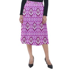 Paulownia Flowers Japanese Style Classic Velour Midi Skirt  by HermanTelo