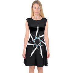 Star Sky Design Decor Capsleeve Midi Dress by HermanTelo