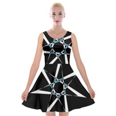 Star Sky Design Decor Velvet Skater Dress