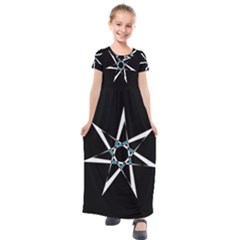 Star Sky Design Decor Kids  Short Sleeve Maxi Dress by HermanTelo