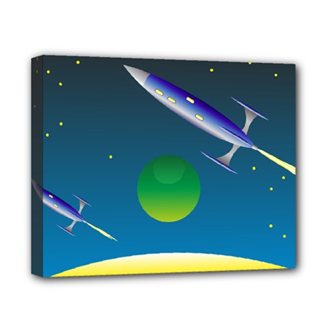 Rocket Spaceship Space Canvas 10  X 8  (stretched) by HermanTelo