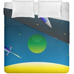 Rocket Spaceship Space Duvet Cover Double Side (king Size)