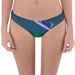 Rocket Spaceship Space Reversible Hipster Bikini Bottoms