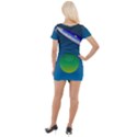 Rocket Spaceship Space Short Sleeve Asymmetric Mini Dress View2