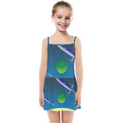 Rocket Spaceship Space Kids  Summer Sun Dress