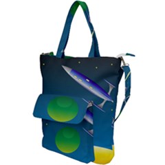 Rocket Spaceship Space Shoulder Tote Bag