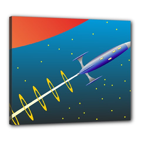 Rocket Spaceship Space Galaxy Canvas 24  X 20  (stretched) by HermanTelo