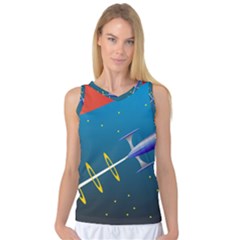 Rocket Spaceship Space Galaxy Women s Basketball Tank Top