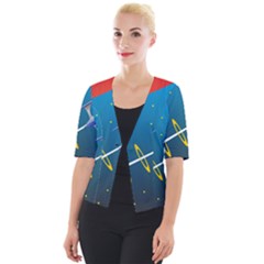 Rocket Spaceship Space Galaxy Cropped Button Cardigan by HermanTelo