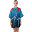 Rocket Spaceship Space Galaxy Quarter Sleeve Kimono Robe View1