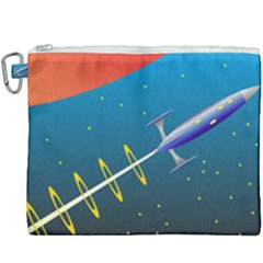 Rocket Spaceship Space Galaxy Canvas Cosmetic Bag (xxxl)