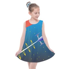 Rocket Spaceship Space Galaxy Kids  Summer Dress by HermanTelo