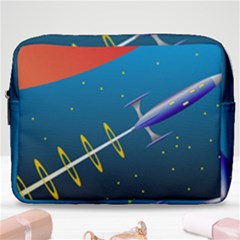 Rocket Spaceship Space Galaxy Make Up Pouch (large)