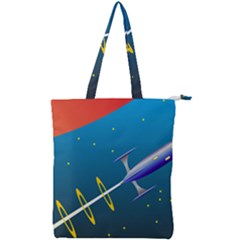 Rocket Spaceship Space Galaxy Double Zip Up Tote Bag by HermanTelo