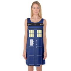 Tardis Doctor Who Time Travel Sleeveless Satin Nightdress