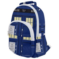 Tardis Doctor Who Time Travel Rounded Multi Pocket Backpack