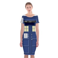 Tardis Doctor Who Time Travel Classic Short Sleeve Midi Dress