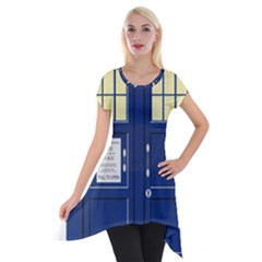 Tardis Doctor Who Time Travel Short Sleeve Side Drop Tunic