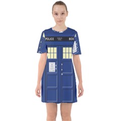 Tardis Doctor Who Time Travel Sixties Short Sleeve Mini Dress