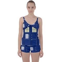 Tardis Doctor Who Time Travel Tie Front Two Piece Tankini by HermanTelo