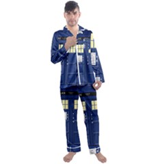 Tardis Doctor Who Time Travel Men s Satin Pajamas Long Pants Set