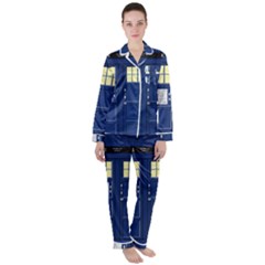 Tardis Doctor Who Time Travel Satin Long Sleeve Pyjamas Set