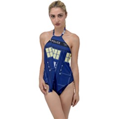 Tardis Doctor Who Time Travel Go With The Flow One Piece Swimsuit by HermanTelo