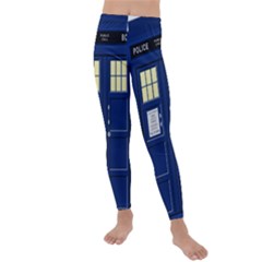 Tardis Doctor Who Time Travel Kids  Lightweight Velour Leggings by HermanTelo