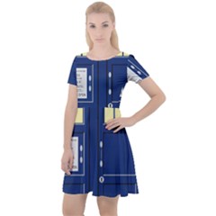 Tardis Doctor Who Time Travel Cap Sleeve Velour Dress 