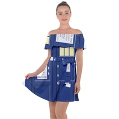 Tardis Doctor Who Time Travel Off Shoulder Velour Dress