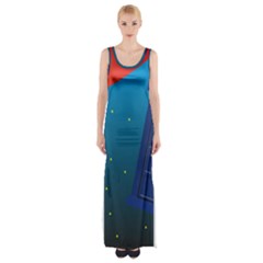 Tardis Doctor Time Travel Maxi Thigh Split Dress