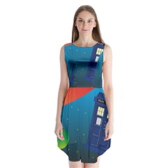 Tardis Doctor Time Travel Sleeveless Chiffon Dress  