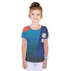 Tardis Doctor Time Travel Kids  One Piece Tee