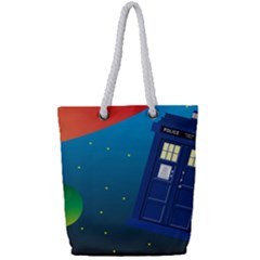 Tardis Doctor Time Travel Full Print Rope Handle Tote (small) by HermanTelo