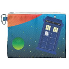 Tardis Doctor Time Travel Canvas Cosmetic Bag (xxl)