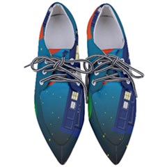 Tardis Doctor Time Travel Pointed Oxford Shoes by HermanTelo