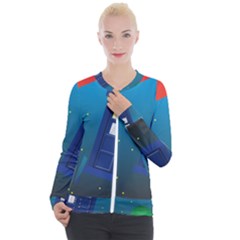 Tardis Doctor Time Travel Casual Zip Up Jacket