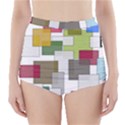 Wallpaper Texture Plaid High-Waisted Bikini Bottoms View1