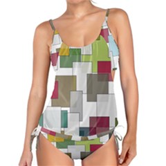 Wallpaper Texture Plaid Tankini Set by HermanTelo