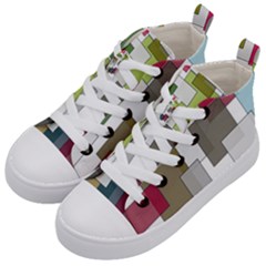 Wallpaper Texture Plaid Kids  Mid-top Canvas Sneakers