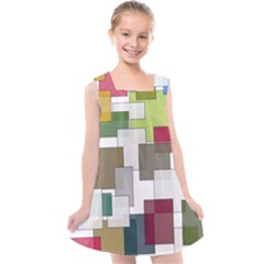 Wallpaper Texture Plaid Kids  Cross Back Dress