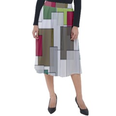 Wallpaper Texture Plaid Classic Velour Midi Skirt 