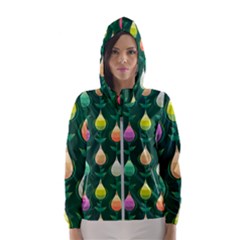 Tulips Seamless Pattern Background Women s Hooded Windbreaker by HermanTelo