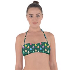 Tulips Seamless Pattern Background Halter Bandeau Bikini Top