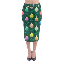 Tulips Seamless Pattern Background Midi Pencil Skirt