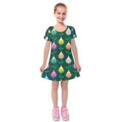 Tulips Seamless Pattern Background Kids  Short Sleeve Velvet Dress