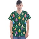 Tulips Seamless Pattern Background Men s V-Neck Scrub Top View1